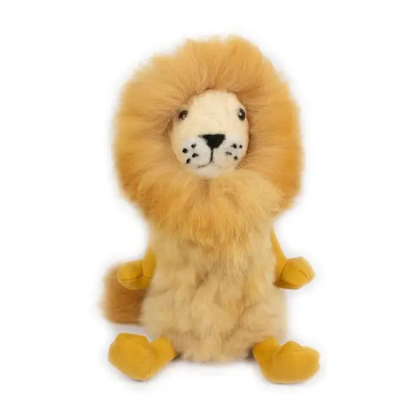 Peluche en fourrure d'alpaga faite à la main. Forme de lion “Kiru”. Hauteur : 45 cm. - Image 4