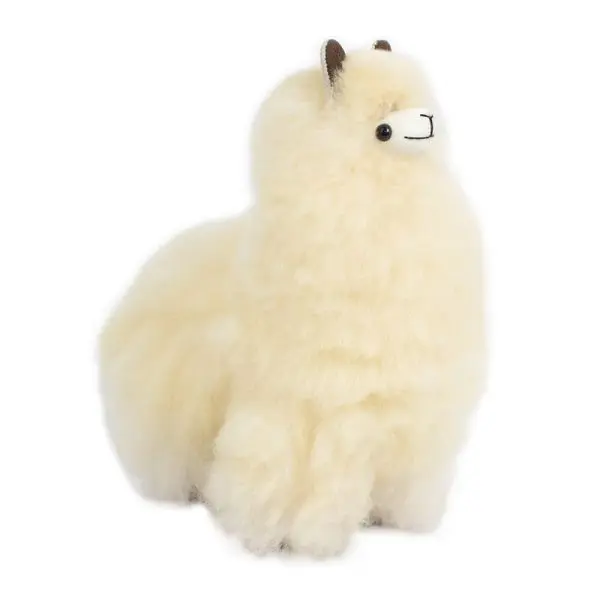 Peluche en fourrure d'alpaga faite à la main. Forme alpaga “Kusa”. Hauteur: 24 cm. - Image 4
