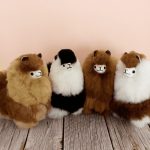 Handmade alpaca fur plush. Alpaca shape named “Lliplli”. Height: 18 cm.
