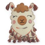 Handmade alpaca pillow shape named “Pukllay”. Colorful embroidery from wool. Size 30 cm.
