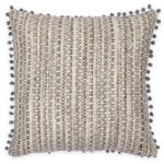 Handmade pillow cover named “Killa” with colorful pompom from wool. Size 45x45 cm.