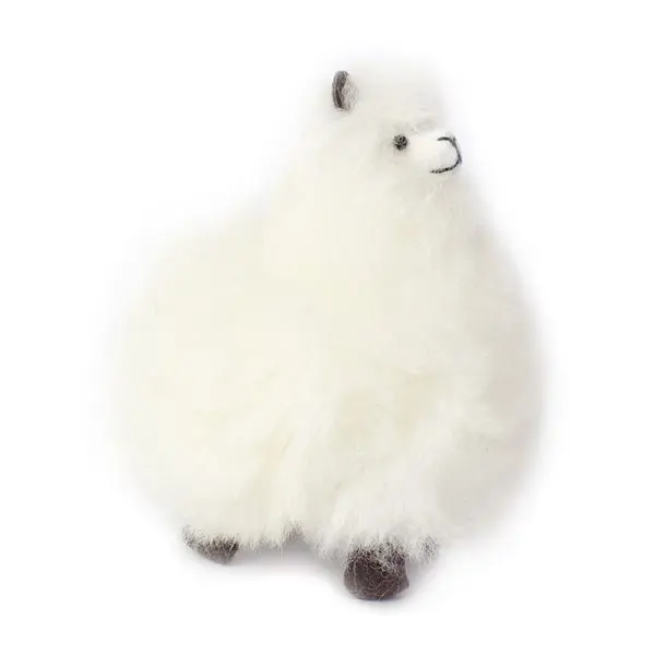 Handmade alpaca fur plush. Alpaca shape “Iskay”. Height: 12 cm. - Image 2