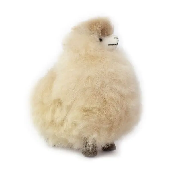Handmade alpaca fur plush. Alpaca shape “Iskay”. Height: 12 cm. - Image 3