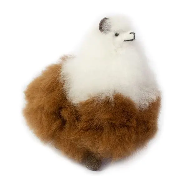 Handmade alpaca fur plush. Alpaca shape “Iskay”. Height: 12 cm. - Image 4