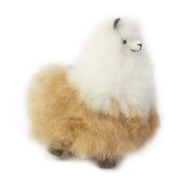 Handmade alpaca fur plush. Alpaca shape “Iskay”. Height: 12 cm. - Image 5