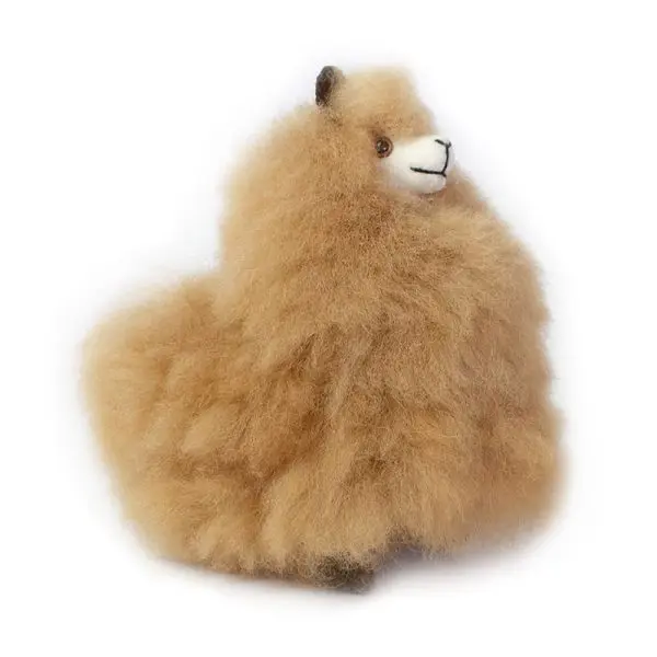 Handmade alpaca fur plush. Alpaca shape “Iskay”. Height: 12 cm. - Image 6