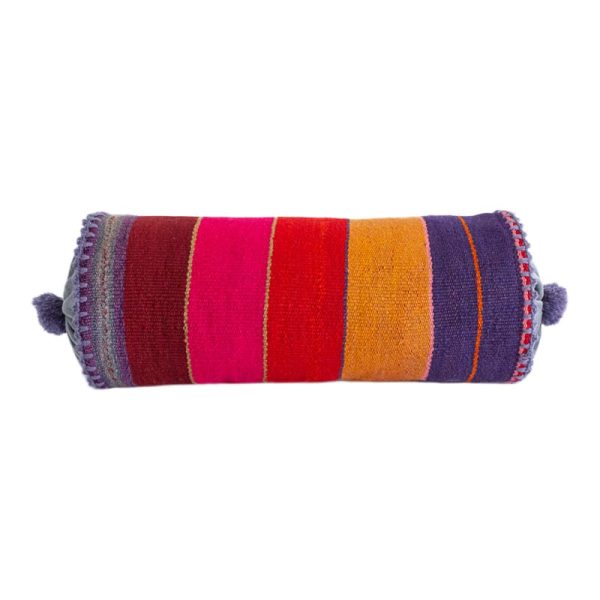 One-of-a-kind Handmade colorful vintage pillow cover from sheep wool. Size 51x21 cm. - Image 3