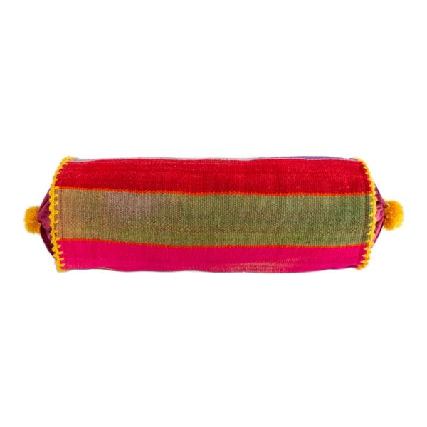 One-of-a-kind Handmade colorful vintage pillow cover from sheep wool. Size 51x21 cm. - Image 2