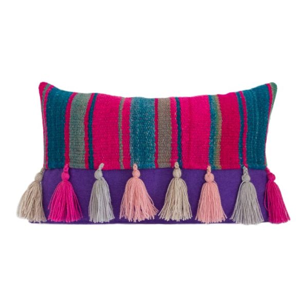 Set of 2 handmade colorful vintage pillow cover named “Lirpu” from sheep wool. Different shapes and sizes. - Image 3