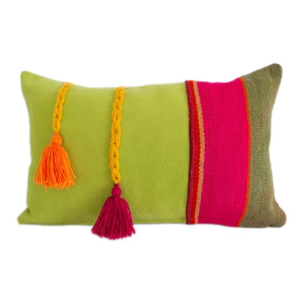 Set of 2 handmade colorful vintage pillow cover named “Situy” from sheep wool. Different shapes and sizes. - Image 3