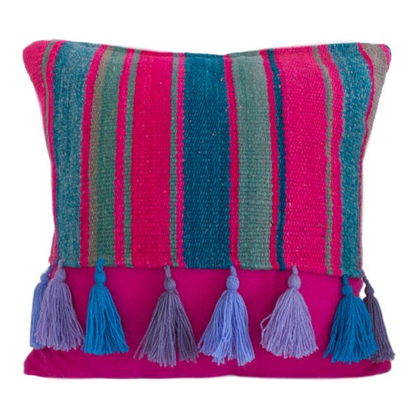 Set of 2 handmade colorful vintage pillow cover named “Lirpu” from sheep wool. Different shapes and sizes. - Image 2