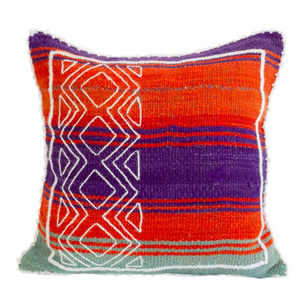 Set of 2 one-of-a-kind handmade colorful vintage pillow cover from sheep wool. Different shapes and sizes. - Image 2
