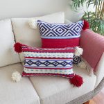 Set of 2 Andean handmade pillow cover from wool. Different shapes and sizes.