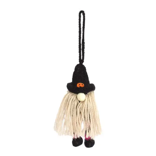 Ensemble de 3 ornements brodés d’Halloween faits à la main. Fabriqué avec des fibres naturelles. - Image 2