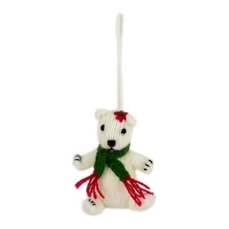 Ensemble de 2 ornements tricotés de Noël faits à la main. Fabriqué avec des fibres naturelles. - Image 2