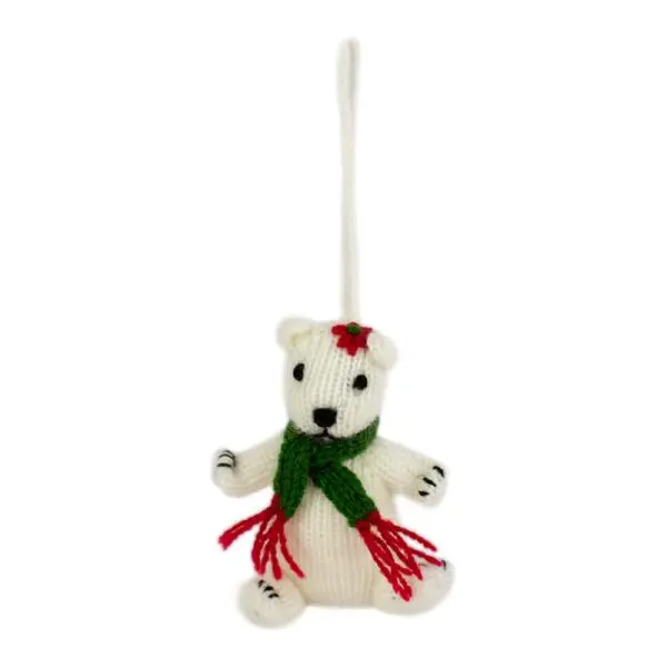 Ensemble de 2 ornements tricotés de Noël faits à la main. Fabriqué avec des fibres naturelles. - Image 2