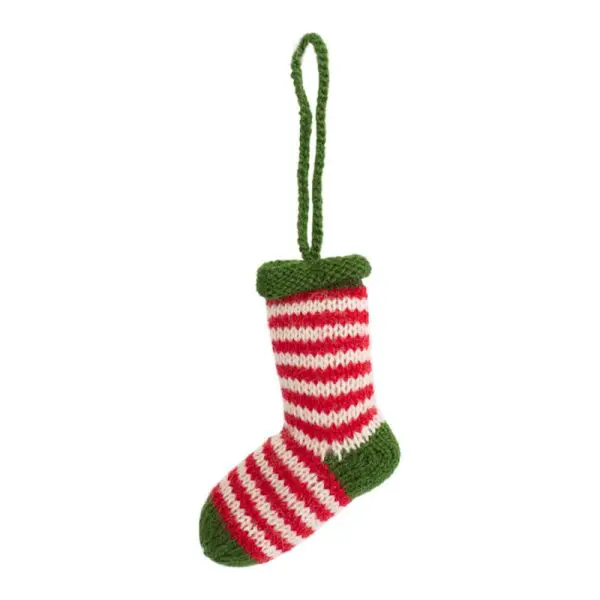 Set of 2 Handmade X-mas knitted ornaments. Made with natural fibers. - Image 3