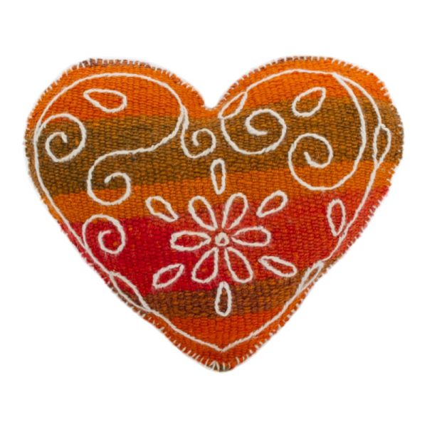Set of 2 one-of-a-kind handmade colorful vintage pillow cover and pillow shape from sheep wool. Embroidered on different shapes and sizes. - Image 2
