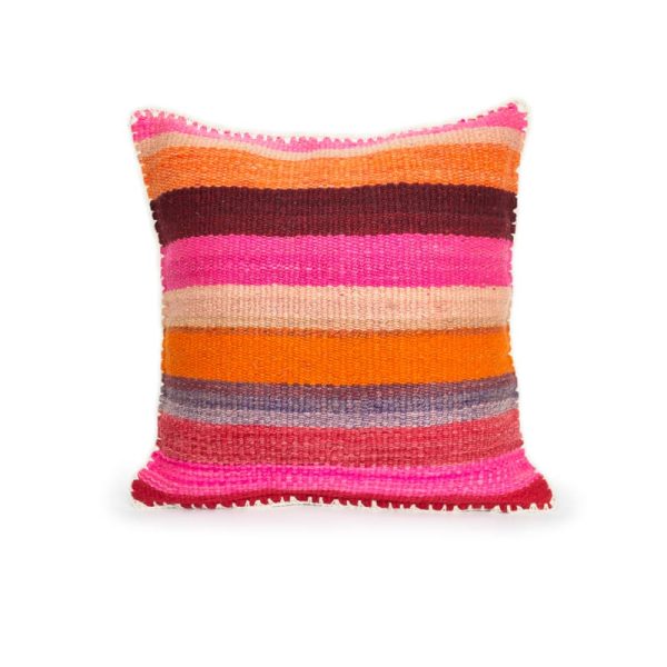 Set of 3 one-of-a-kind Handmade colorful vintage pillows from wool. Different shape and sizes. - Image 4